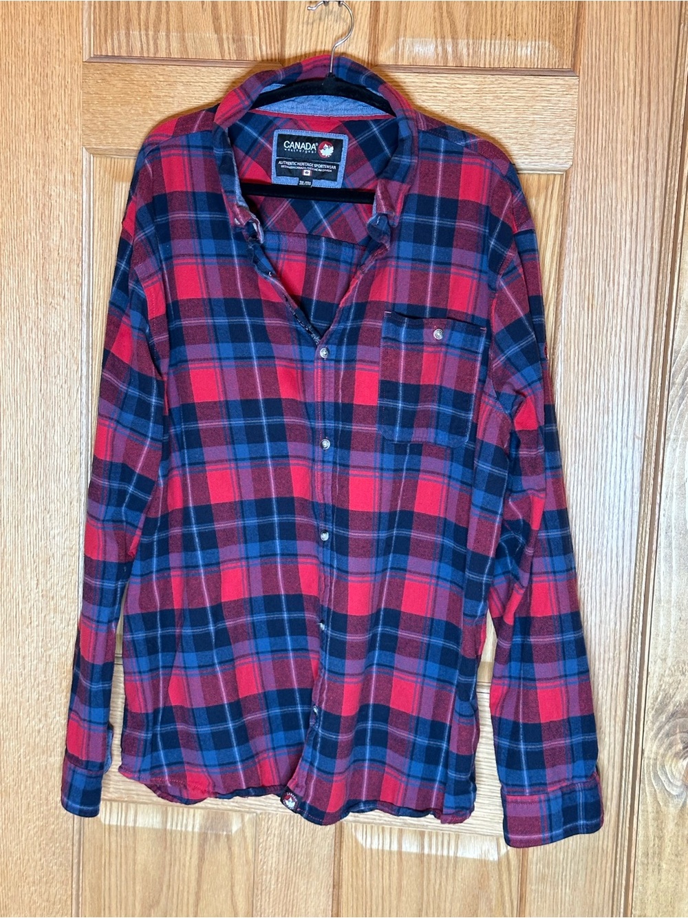 Canada Weather Gear Red blue  Checkered Long Sleeve Button down Shirt Men’s 3xL